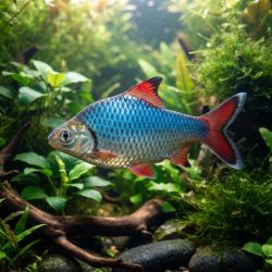 Barbus Red Tail Blue Color - Barbus Schwanenfeldii